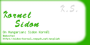 kornel sidon business card